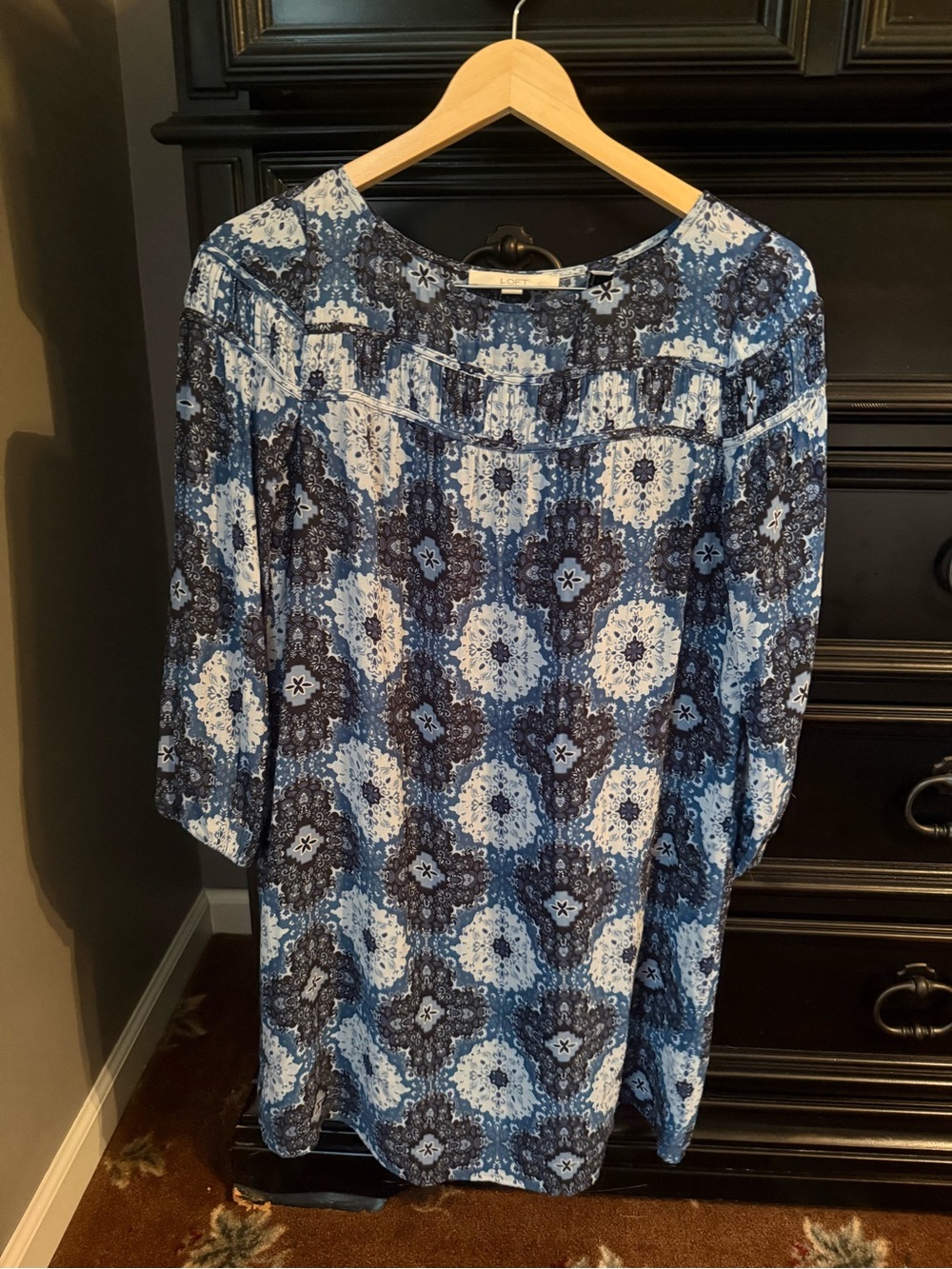 LOFT Blue and Navy Printed Women's Tunic